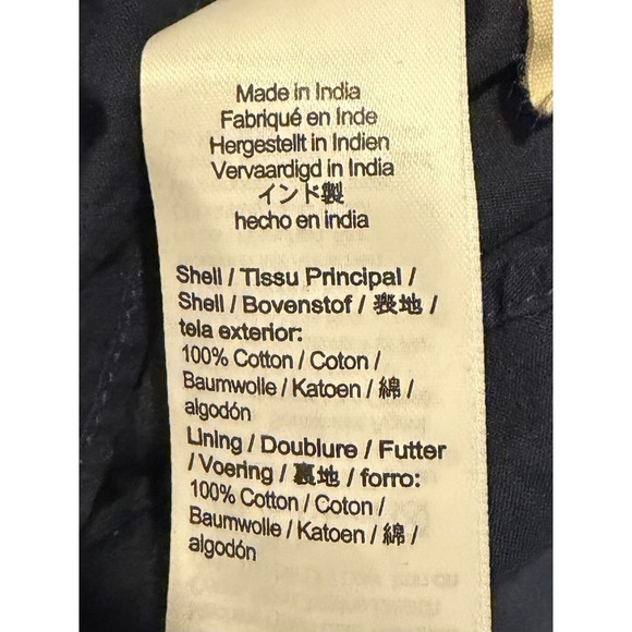 Madewell Navy Blue Babydoll Mini Dress Size 4 Tier Ruffle Y2K Square Neck Cotton - Picture 13 of 14